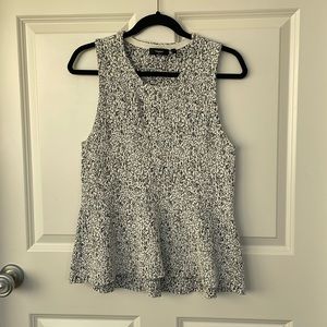 White and Black Theory peplum top